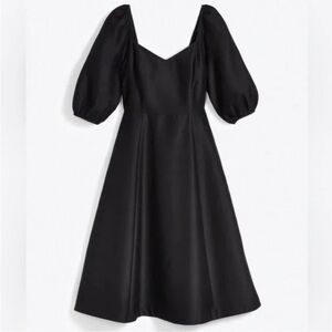 NWT! Draper James Black Puff Sleeve Dress w pockets